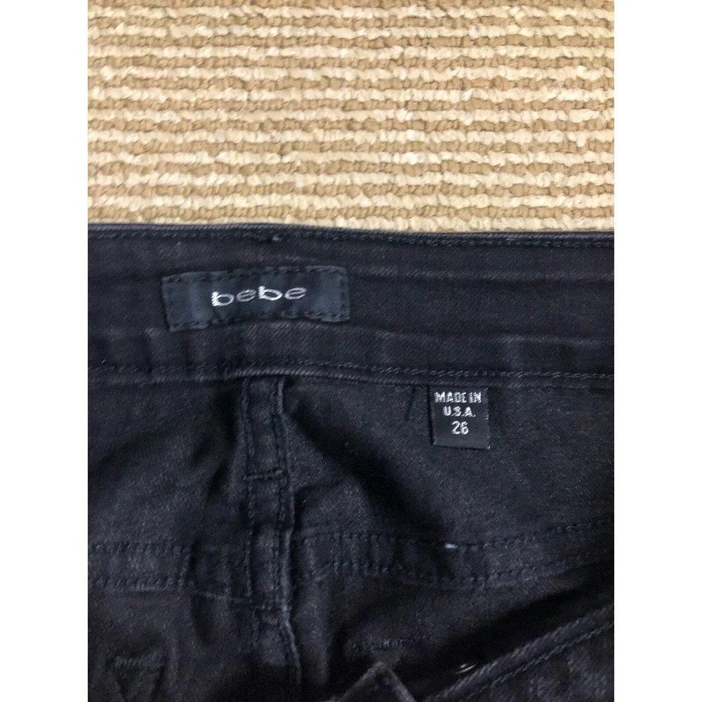 Bebe  Skinny Jeans Size 26 Black Denim Stretch Pants‎